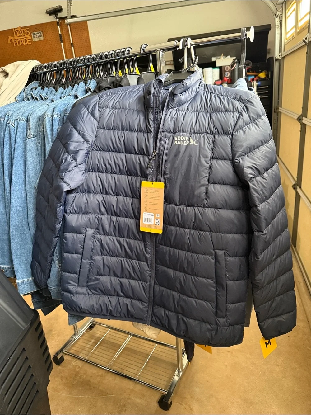 Eddie Bauer Men’s Quilted Down Packable Jacket - Navy Blue